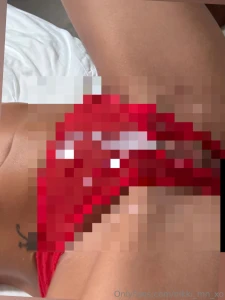 Hubby demanded i put the red crotchless panties on and meet him in the