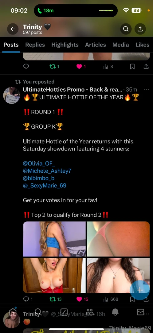 If yall go to x and vote for me send me a pic in my messages of proof 
