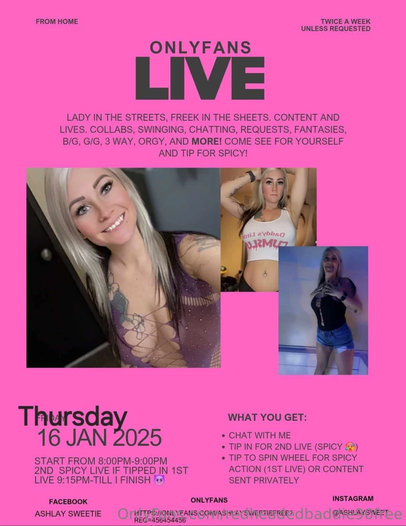 Yall make sure your on and following ashlaysweetiefree she will be 