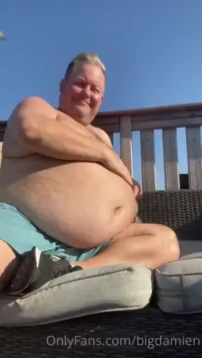 Getting some tan on my super full big belly all this fat makes me so 