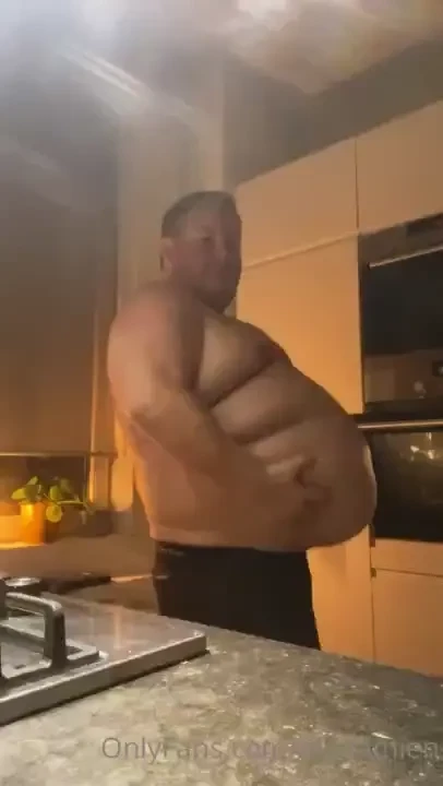 Big hungry boy showing you how it all jigggles while i cook beef 