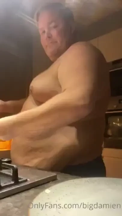 Big hungry boy showing you how it all jigggles while i cook beef part 1 