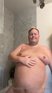 bigdamien - Going into the shower after eating all christmas so fat and plump see 