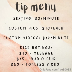 Updated tip menu if you have any questions or if you don t see
