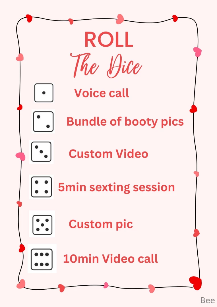 Be a valentines winner 1 roll 10 2 roll 25 3 roll 35 