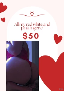 Pick a red white or pink lingerie outfit for you to have forver