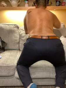 A history of fat dad ass in navy dress pants part 4