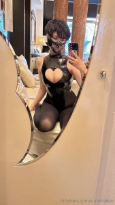 Latex heart cutout suit