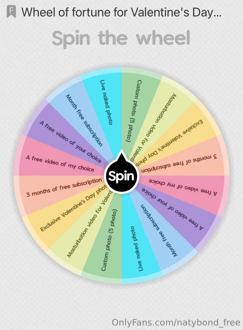 Wheel of fortune for valentine s day now i ll explain how it works 