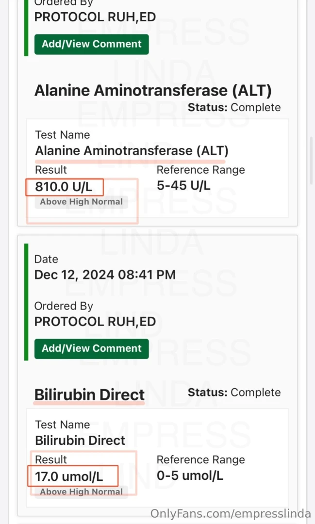 Hello fans im ok this image is one section of my labs showing elevated 