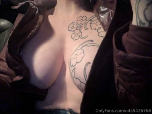 Tonight i drove home wearing my coat but no top bra it was pretty part 1