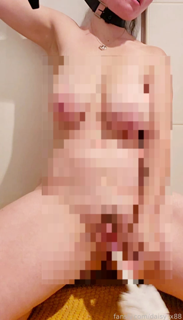 Choking myself with a belt and fucking myself with a toilet brush 