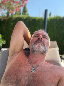 Daddys soaking up all the sunshine today