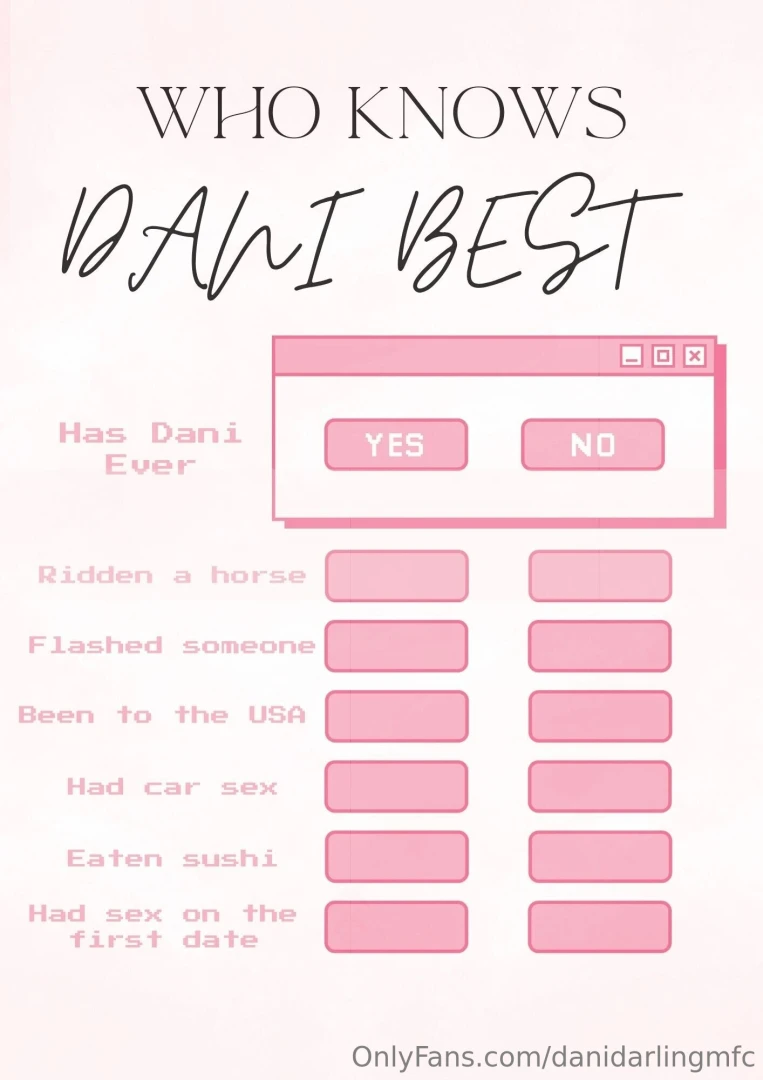 Are you feeling lucky then lets play a game of who know dani best tip 