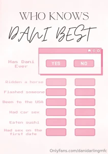 Are you feeling lucky then lets play a game of who know dani best tip