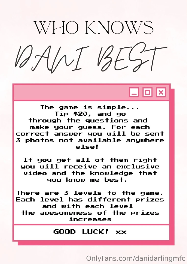 Are you feeling lucky then lets play a game of who know dani best tip part 1 