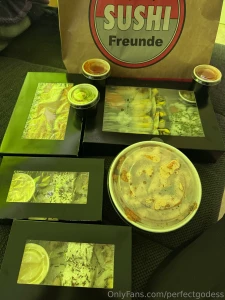 Your piggy is having a sushi stuffing