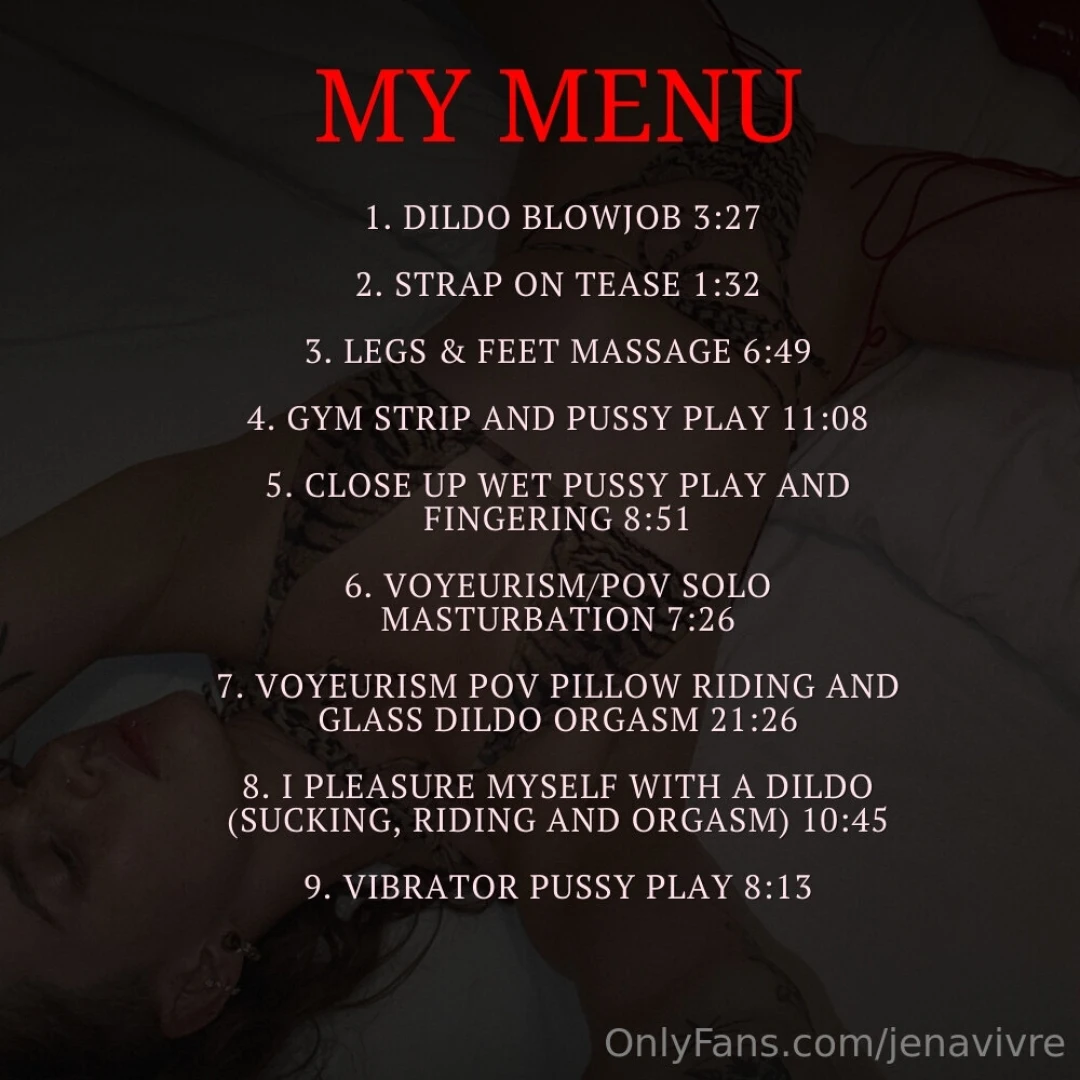 What would you like to see from my menus part 1 