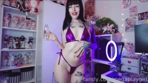 Your fav goth babe riding dildo on a transparent chair while my body part 1