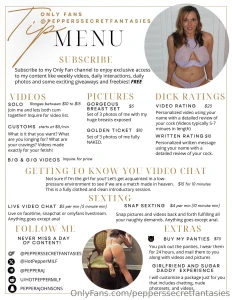 It s been a while since i posted an updated menu