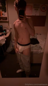 Grey joggers white briefs combo