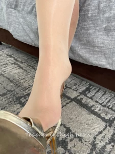 Like the nude shiny tights and golden shoes part 9