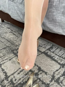 Like the nude shiny tights and golden shoes part 24