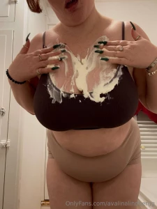 Eating whipped cream off my tits part 3