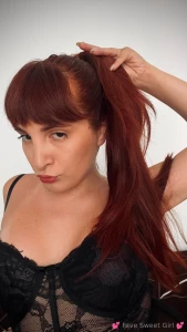 In black lace and with my vibrant hair i m ready to be your dream