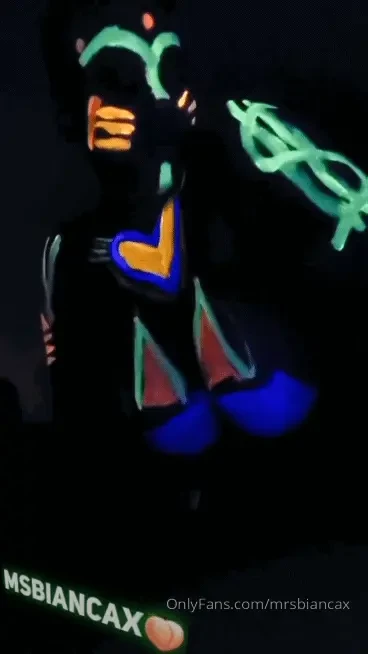 Glow in the dark body paint whole lot of titties swanging and dick 