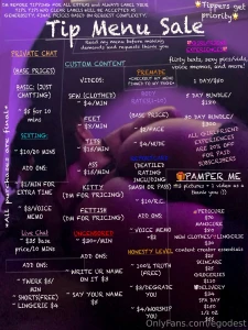 New tip menu available only on egod95 dare to indulge step into the part 2