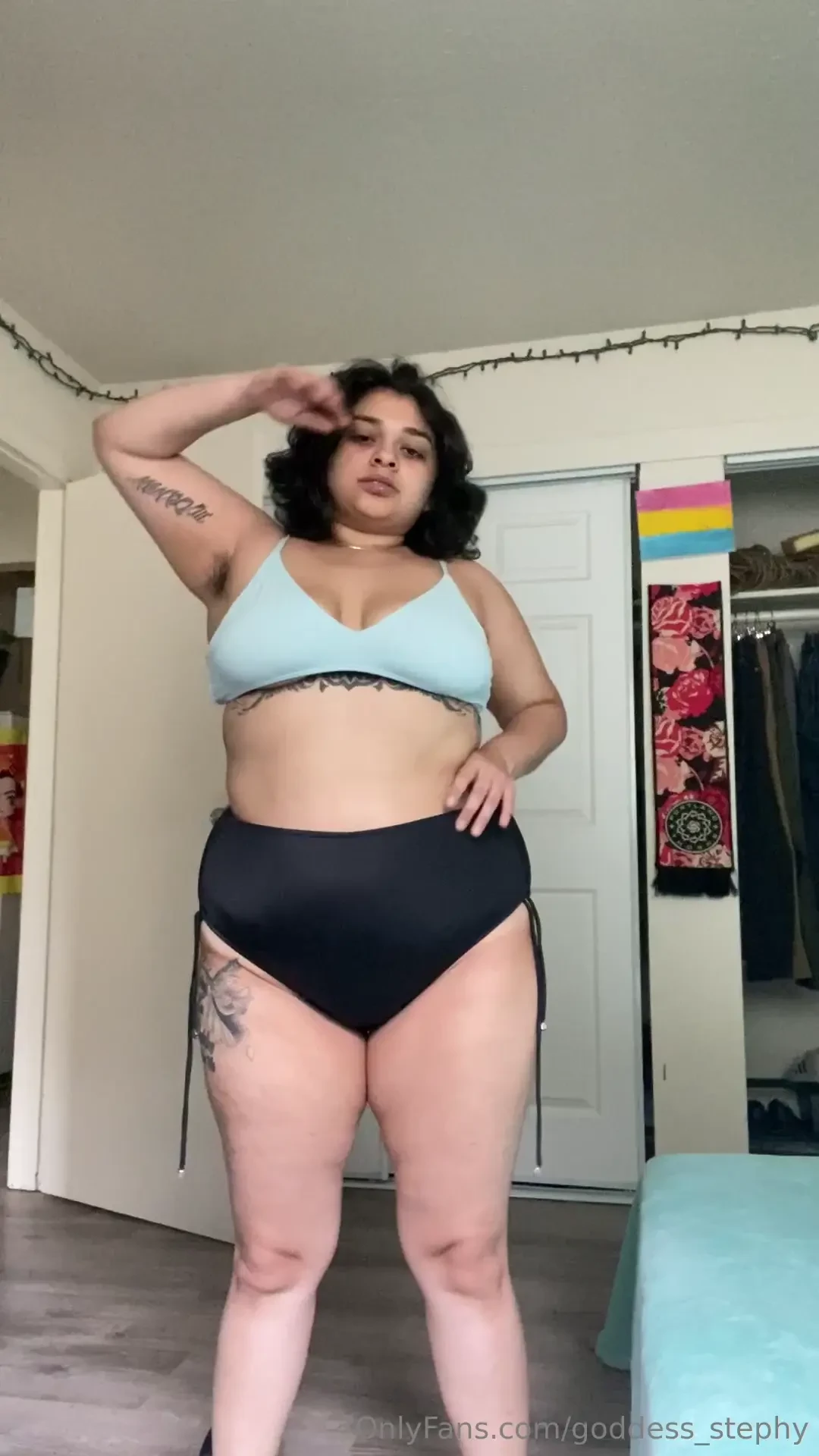 Getting undressed after a day at the river 