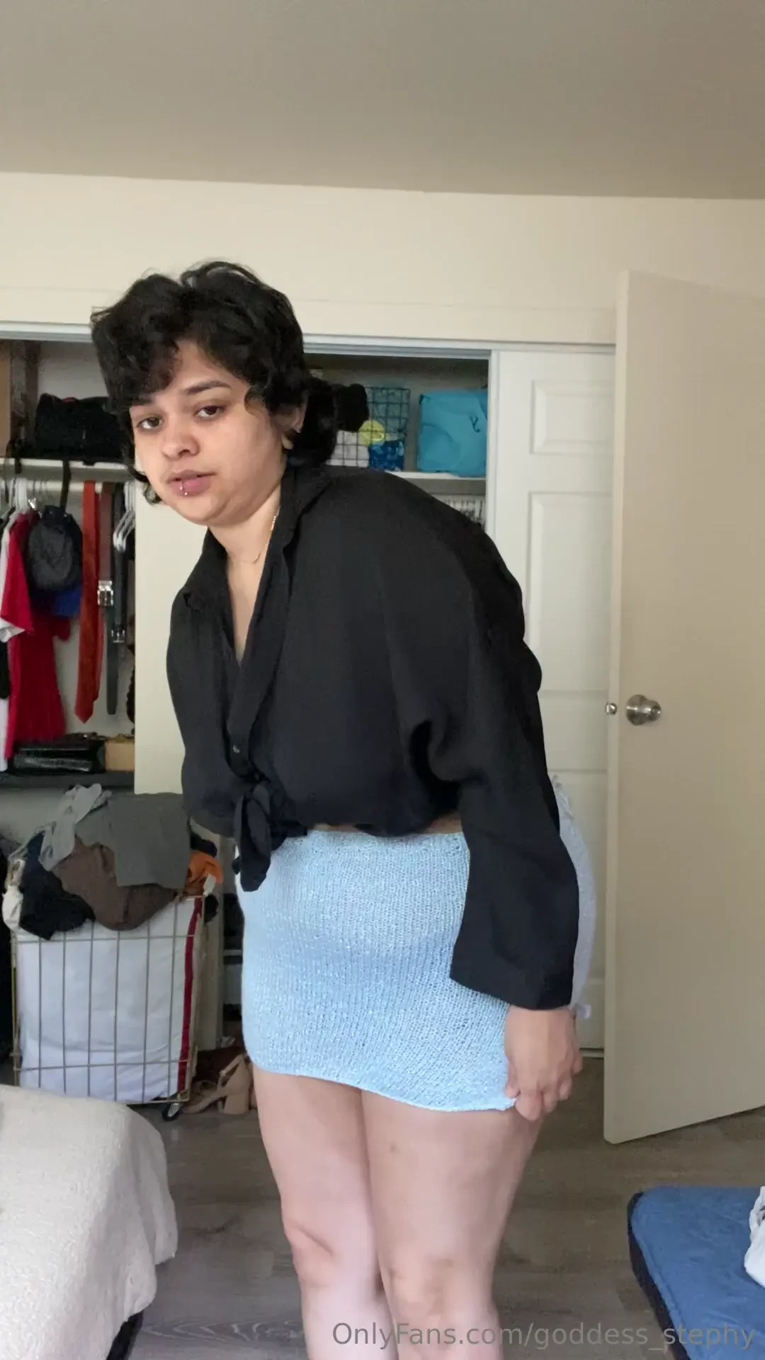 Knitting a skirt it s a bit short but i think i have enough yarn to 