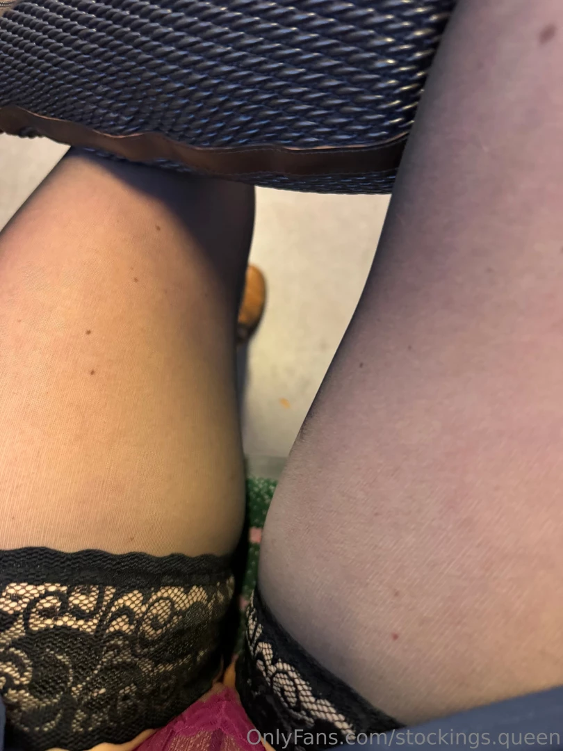 Samples - gt black hold up stockings purple panties dress boots legs 