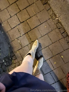 Tan pantyhose no knickers cowboy boots dress dangling close up zoom part 1