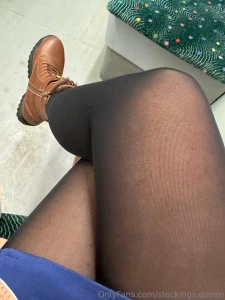 Samples - gt black pantyhose no knickers dress boots crossed legs part 1
