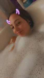 Heres a cute lil tub shoot hot a new toy wanna see me suck on it later part 1