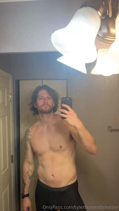 A lil sweaty from my workout who s gonna come help wipe me down