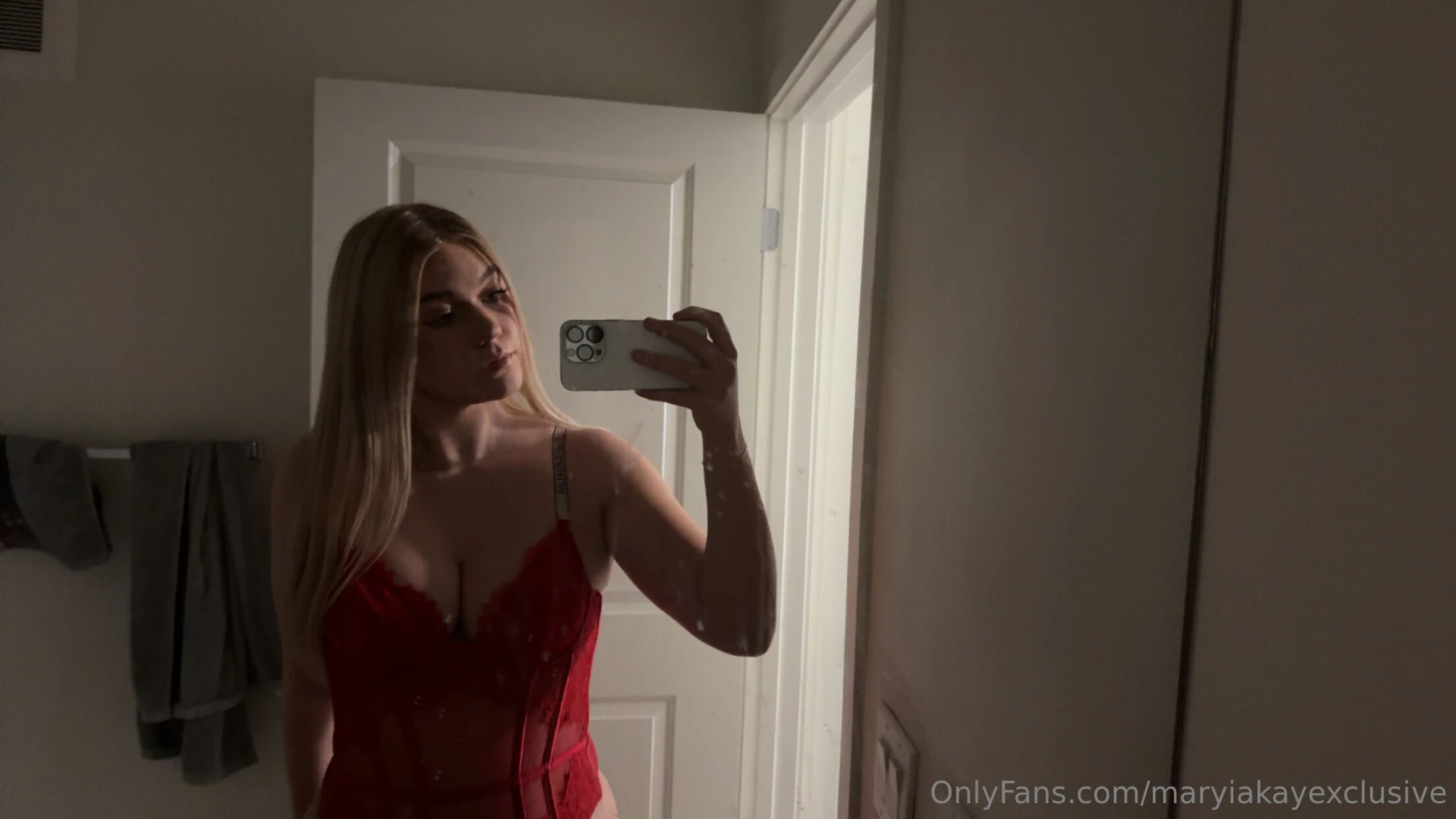 I know you like me wearing my sexy red lingerie 
