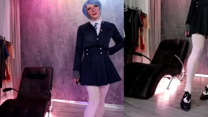 Hb 2024-12-22 part 4 wearing school uniform white pantyhose