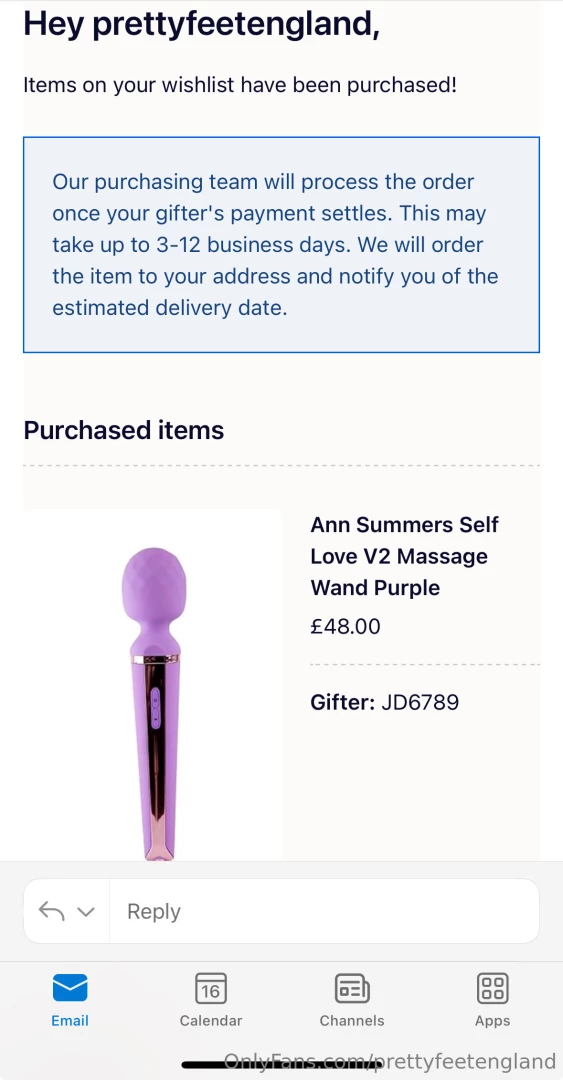 So happy to wake up to find one of my special footboys has bought me 