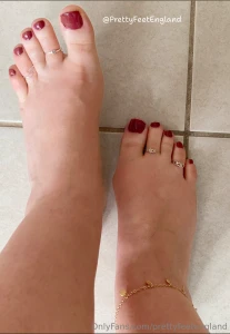 Burgundy red toe nails photos re-edited part 3