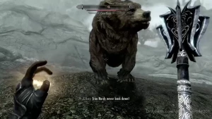Ragnar blows bear