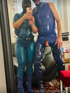 We make sexaction in latex clothes - blowjob - strapon - spanking part 2