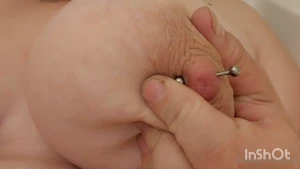 Playing with my nipple piercing