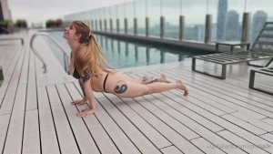 Yoga flow after swimming