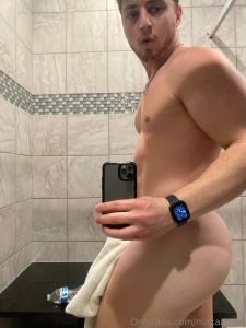 Some mirror shots in the locker room after my workout today part 1