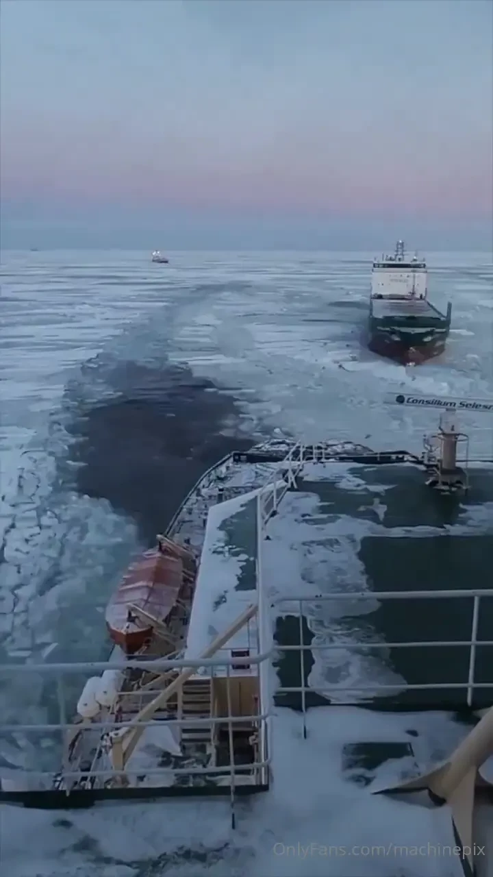 Atle-class icebreaker rescuing ice-locked ships 