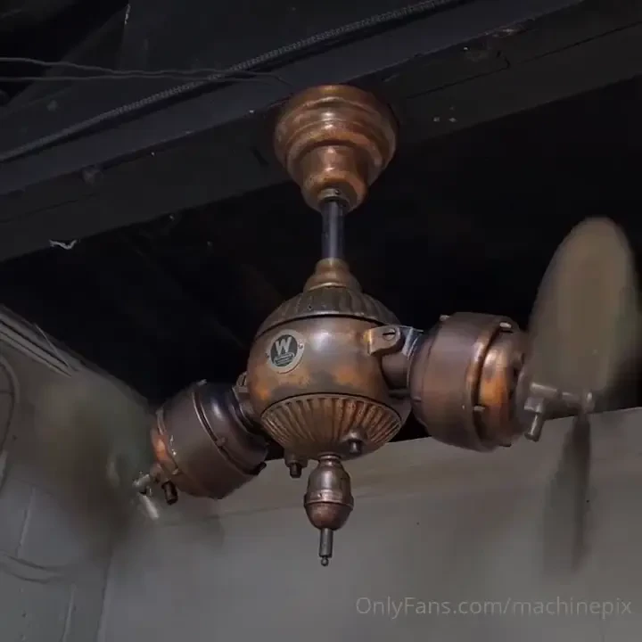 Early 20th century westinghouse double gyro ceiling fan 