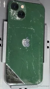 Laser ablating adhesives to remove and repair a cracked iphone back